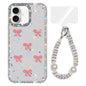 Sparkling IMD Colorful Bow Phone Case with Bracelet, For iPhone 16 Plus, For iPhone 16