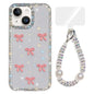 Sparkling IMD Colorful Bow Phone Case with Bracelet, For iPhone 15, For iPhone 14