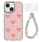 Sparkling IMD Colorful Bow Phone Case with Bracelet, For iPhone 15, For iPhone 14