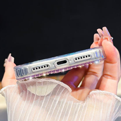 Sparkling IMD Colorful Bow Phone Case with Bracelet, For iPhone 13