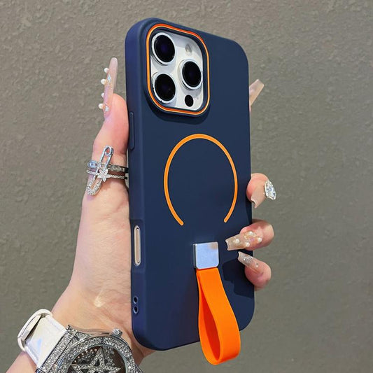 Skin-feel Magnetic TPU Phone Case with Silicone Strap, For iPhone 16 Pro Max, For iPhone 16 Pro, For iPhone 16 Plus, For iPhone 16
