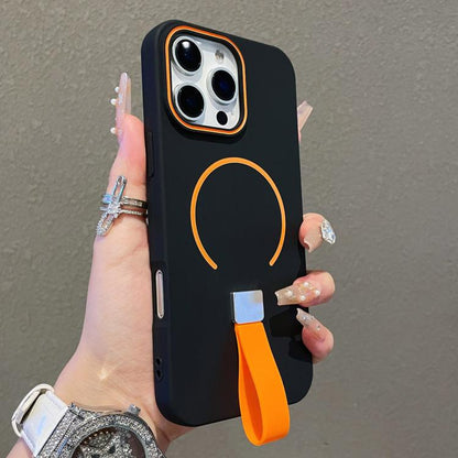 Skin-feel Magnetic TPU Phone Case with Silicone Strap, For iPhone 16 Pro Max, For iPhone 16 Pro, For iPhone 16 Plus, For iPhone 16