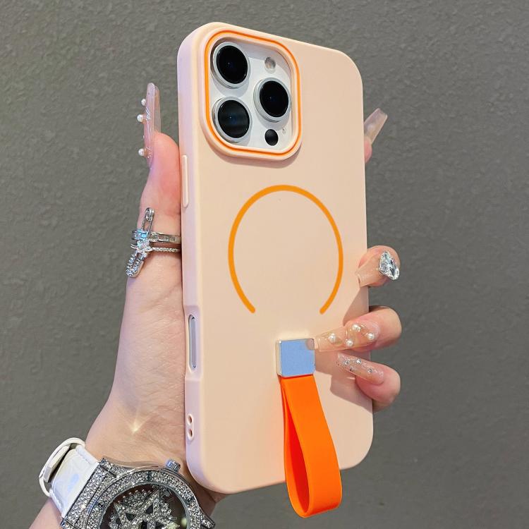 Skin-feel Magnetic TPU Phone Case with Silicone Strap, For iPhone 16 Pro Max, For iPhone 16 Pro, For iPhone 16 Plus, For iPhone 16