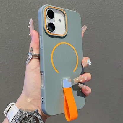 Skin-feel Magnetic TPU Phone Case with Silicone Strap, For iPhone 16 Pro Max, For iPhone 16 Pro, For iPhone 16 Plus, For iPhone 16