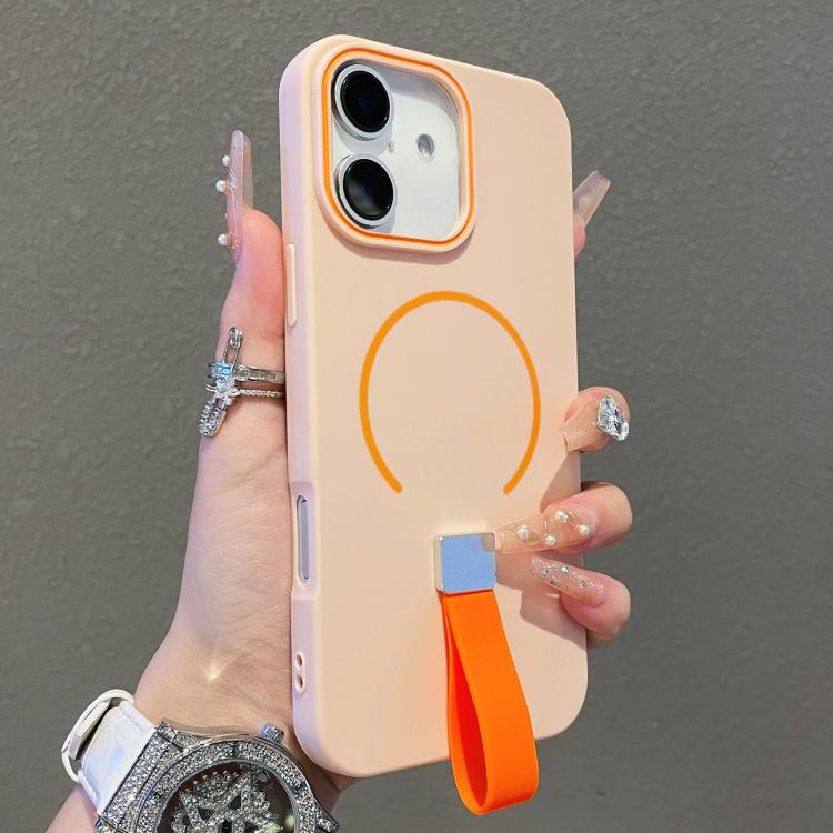 Skin-feel Magnetic TPU Phone Case with Silicone Strap, For iPhone 16 Pro Max, For iPhone 16 Pro, For iPhone 16 Plus, For iPhone 16