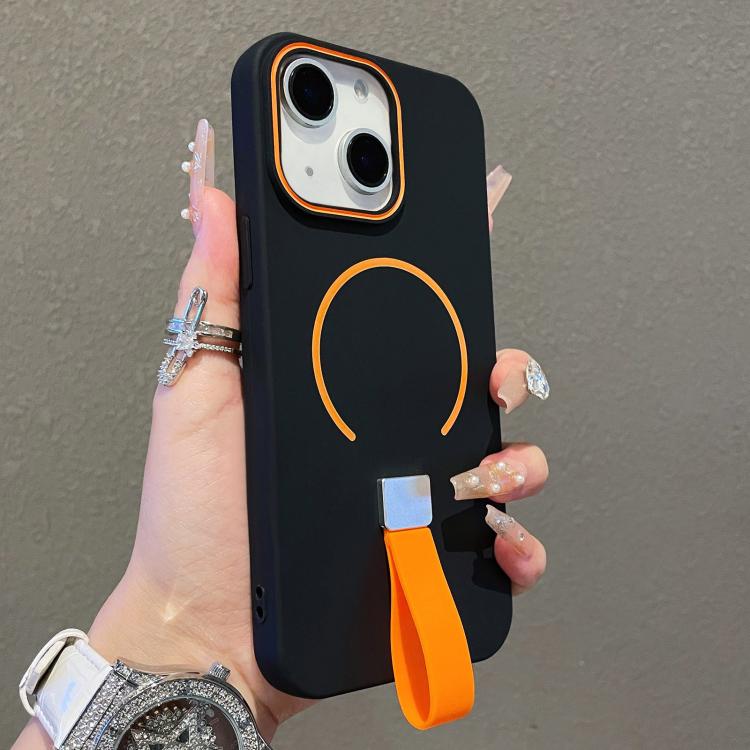 Skin-feel Magnetic TPU Phone Case with Silicone Strap, For iPhone 14 Plus, For iPhone 14, For iPhone 14 Pro, For iPhone 14 Pro Max