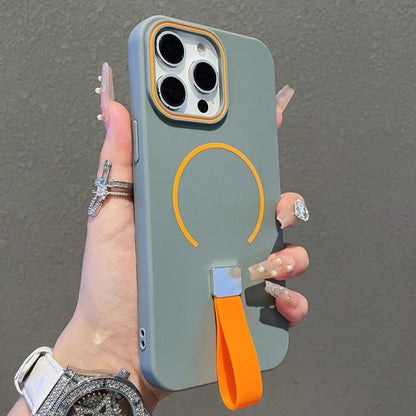 Skin-feel Magnetic TPU Phone Case with Silicone Strap, For iPhone 13 Pro Max, For iPhone 13 Pro, For iPhone 13, For iPhone 12 / 12 Pro