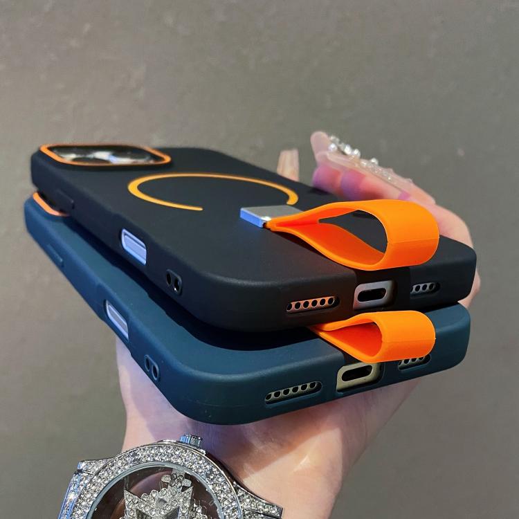 Skin-feel Magnetic TPU Phone Case with Silicone Strap, For iPhone 16 Pro Max, For iPhone 16 Pro, For iPhone 16 Plus, For iPhone 16