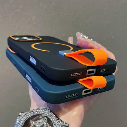 Skin-feel Magnetic TPU Phone Case with Silicone Strap, For iPhone 16 Pro Max, For iPhone 16 Pro, For iPhone 16 Plus, For iPhone 16