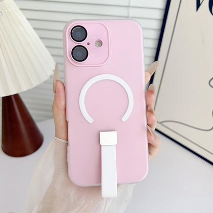 Eagle Eye Dual-layer Jelly Magnetic Phone Case with Silicone Strap & Lens Film, For iPhone 16 Plus, For iPhone 16, For iPhone 15 Pro Max