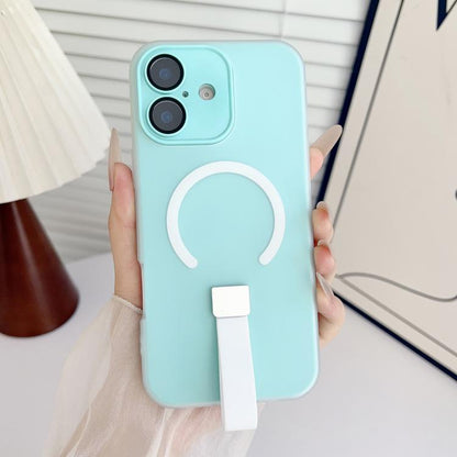 Eagle Eye Dual-layer Jelly Magnetic Phone Case with Silicone Strap & Lens Film, For iPhone 16 Plus, For iPhone 16, For iPhone 15 Pro Max