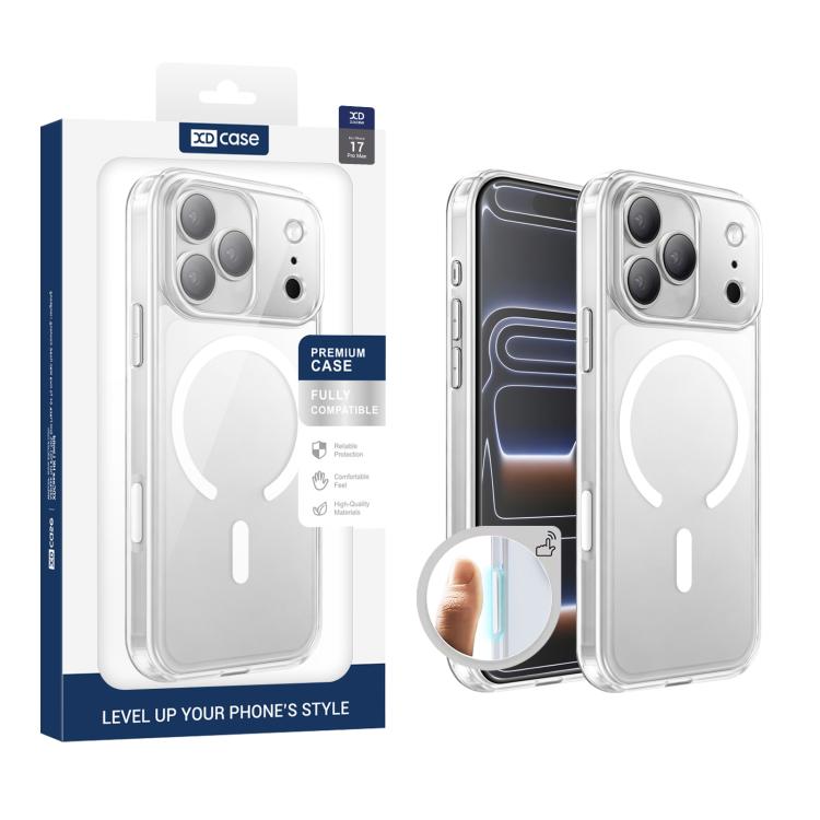 XDcase Frosted Transparent Magnetic Shockproof Phone Case, For iPhone 17 Pro Max, For iPhone 17 Pro, For iPhone 17