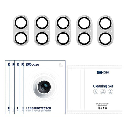 XDcase 5pcs Armor Full-Coverage Frosted Metal Camera Lens Ring Film, For iPhone 17