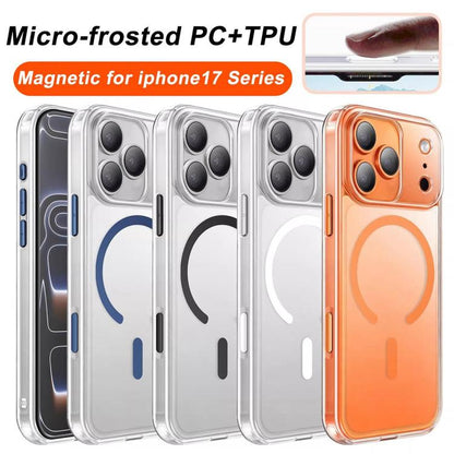 Frosted PC Hybrid TPU Magnetic Phone Case with AI Sensing Key, For iPhone 17 Pro Max, For iPhone 17 Pro, For iPhone 17, For iPhone Air, For iPhone 16 Pro Max, For iPhone 16 Pro