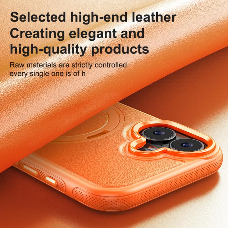 Leather Texture 360 Degrees Rotating Magnetic Holder Phone Case, For iPhone 16 Plus, For iPhone 16