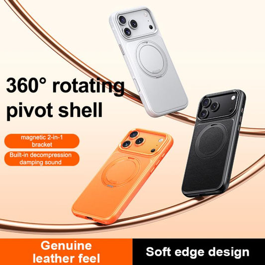 Leather Texture 360 Degrees Rotating Magnetic Holder Phone Case, For iPhone 18 Pro, For iPhone 18 Pro Max, For iPhone 17 Pro Max, For iPhone 17 Pro, For iPhone 17, For iPhone Air, For iPhone 16 Pro Max, For iPhone 16 Pro