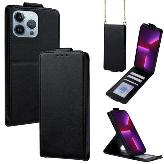 Vertical Flip Cover Solid Color Vegan Leather Phone Case with Crossbody Chain, For iPhone 13 Pro, For iPhone 13, For iPhone 13 mini, For iPhone 12 / 12 Pro, For iPhone 12 Pro Max, For iPhone 12 mini