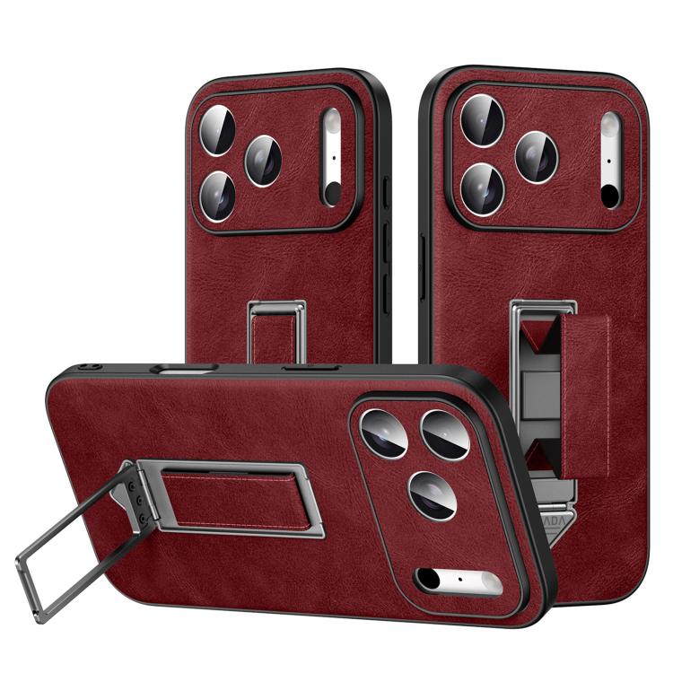 SULADA Wristband Hidden Metal Holder Faux Leather Phone Case, For iPhone 17 Pro Max, For iPhone 17 Pro, For iPhone 17, For iPhone 16 Pro Max, For iPhone 16 Pro, For iPhone 16