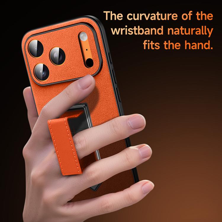 SULADA Wristband Hidden Metal Holder Faux Leather Phone Case, For iPhone 17 Pro Max, For iPhone 17 Pro, For iPhone 17, For iPhone 16 Pro Max, For iPhone 16 Pro, For iPhone 16