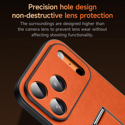 SULADA Wristband Hidden Metal Holder Faux Leather Phone Case, For iPhone 17 Pro Max, For iPhone 17 Pro, For iPhone 17, For iPhone 16 Pro Max, For iPhone 16 Pro, For iPhone 16