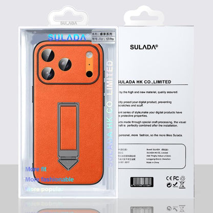 SULADA Wristband Hidden Metal Holder Faux Leather Phone Case, For iPhone 17 Pro Max, For iPhone 17 Pro, For iPhone 17, For iPhone 16 Pro Max, For iPhone 16 Pro, For iPhone 16