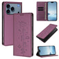 Cute Cats Embossed Magnetic RFID Vegan Leather Phone Case, For iPhone 17e / 16e, For iPhone 17 Pro Max