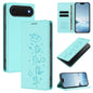 Cute Cats Embossed Magnetic RFID Vegan Leather Phone Case, For iPhone Air, For iPhone 16 Pro Max