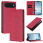 Cute Cats Embossed Magnetic RFID Vegan Leather Phone Case, For iPhone Air, For iPhone 16 Pro Max