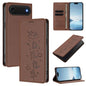 Cute Cats Embossed Magnetic RFID Vegan Leather Phone Case, For iPhone Air, For iPhone 16 Pro Max