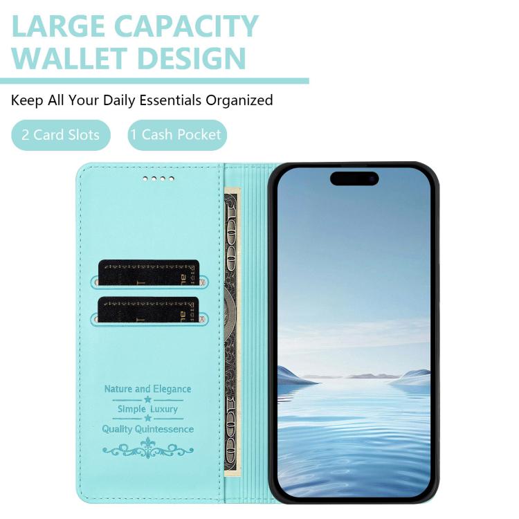 Cute Cats Embossed Magnetic RFID Vegan Leather Phone Case, For iPhone 12 / 12 Pro, For iPhone 11 Pro Max