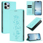 Cute Cats Embossed Magnetic RFID Vegan Leather Phone Case, For iPhone 12 / 12 Pro, For iPhone 11 Pro Max