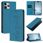 Cute Cats Embossed Magnetic RFID Vegan Leather Phone Case, For iPhone 12 / 12 Pro, For iPhone 11 Pro Max