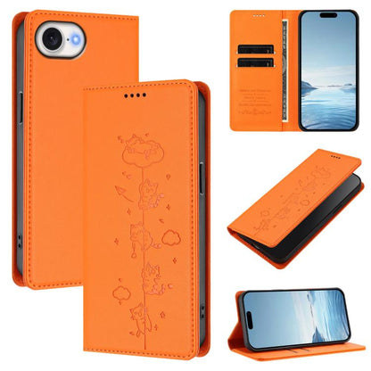 Cute Cats Embossed Magnetic RFID Vegan Leather Phone Case, For iPhone 17e / 16e, For iPhone 17 Pro Max