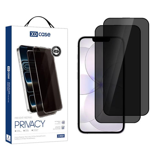 XDcase 2pcs / Pack Silk Screen Printed Anti-Peep Tempered Glass Screen Protector, For iPhone 17e/16e/13 Pro/14, For iPhone 17 Pro Max, For iPhone 17 Pro, For iPhone 17, For iPhone Air, For iPhone 16 Pro Max, For iPhone 16 Pro, For iPhone 16 Plus