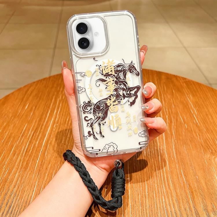 Horse Year Acrylic Magnetic Full Coverage Phone Case with Lanyard, For iPhone 17 Pro Max, For iPhone 17 Pro, For iPhone 17, For iPhone Air