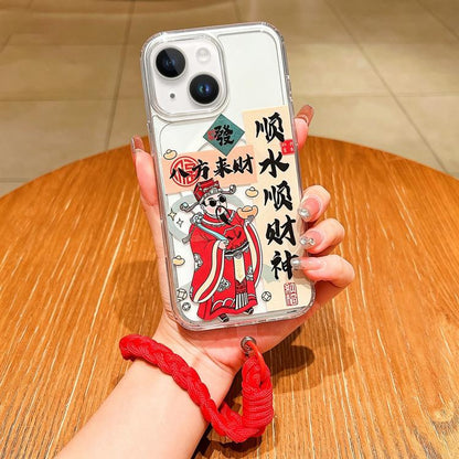 Horse Year Acrylic Magnetic Full Coverage Phone Case with Lanyard, For iPhone 14 Plus, For iPhone 14, For iPhone 14 Pro, For iPhone 14 Pro Max