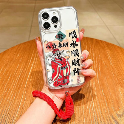 Horse Year Acrylic Magnetic Full Coverage Phone Case with Lanyard, For iPhone 14 Plus, For iPhone 14, For iPhone 14 Pro, For iPhone 14 Pro Max