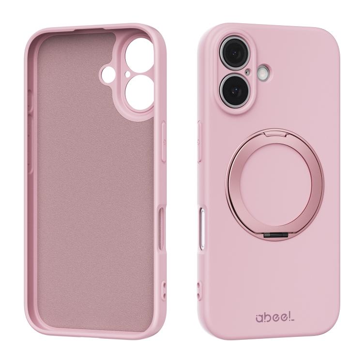 ABEEL Skin-friendly Feel Magnetic Liquid Silicone Phone Case with Holder, For iPhone 16 Pro, For iPhone 16
