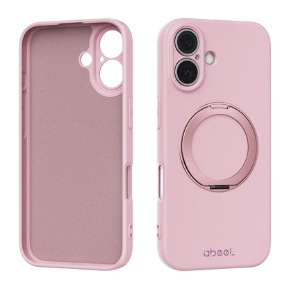ABEEL Skin-friendly Feel Magnetic Liquid Silicone Phone Case with Holder, For iPhone 16 Pro, For iPhone 16