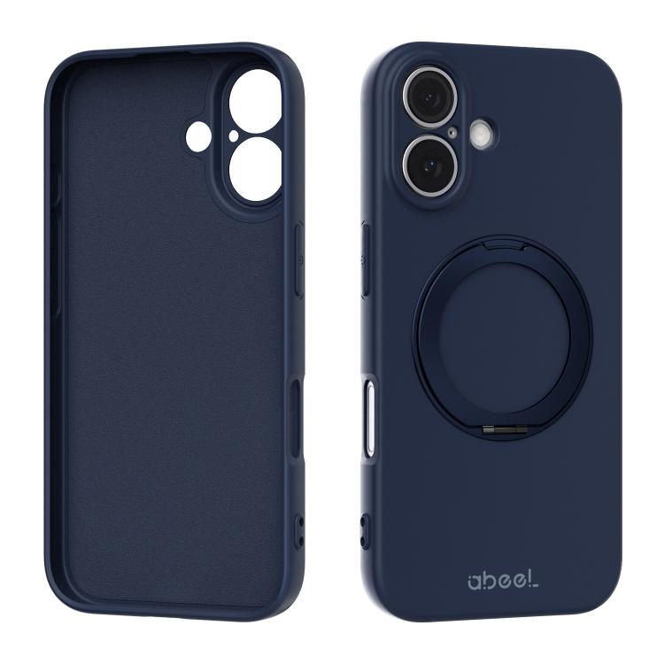 ABEEL Skin-friendly Feel Magnetic Liquid Silicone Phone Case with Holder, For iPhone 16 Pro, For iPhone 16