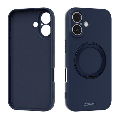 ABEEL Skin-friendly Feel Magnetic Liquid Silicone Phone Case with Holder, For iPhone 16 Pro, For iPhone 16