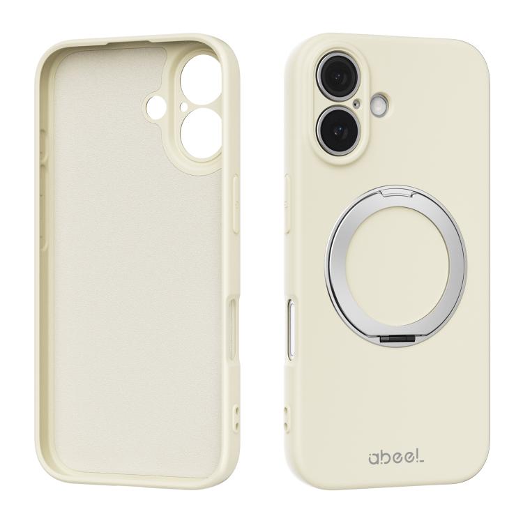 ABEEL Skin-friendly Feel Magnetic Liquid Silicone Phone Case with Holder, For iPhone 16 Pro, For iPhone 16