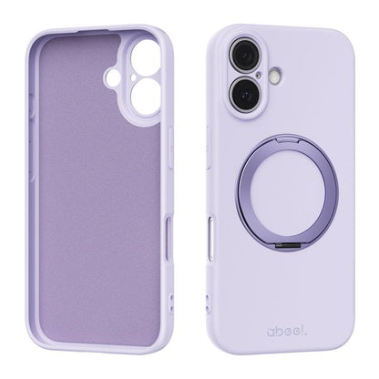 ABEEL Skin-friendly Feel Magnetic Liquid Silicone Phone Case with Holder, For iPhone 16 Pro, For iPhone 16
