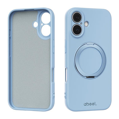 ABEEL Skin-friendly Feel Magnetic Liquid Silicone Phone Case with Holder, For iPhone 16 Pro, For iPhone 16