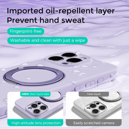 ABEEL Skin-friendly Feel Magnetic Liquid Silicone Phone Case with Holder, For iPhone 16 Pro, For iPhone 16
