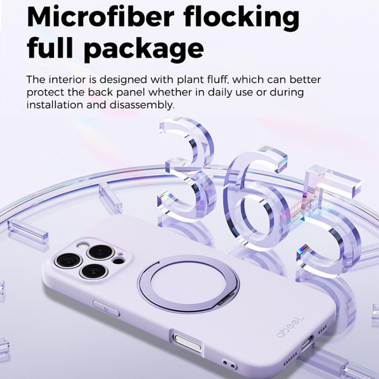 ABEEL Skin-friendly Feel Magnetic Liquid Silicone Phone Case with Holder, For iPhone 16 Pro, For iPhone 16
