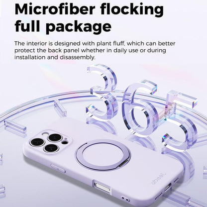 ABEEL Skin-friendly Feel Magnetic Liquid Silicone Phone Case with Holder, For iPhone 16 Pro, For iPhone 16