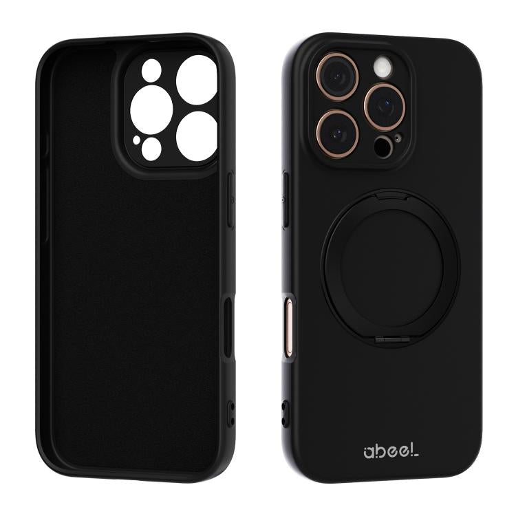 ABEEL Skin-friendly Feel Magnetic Liquid Silicone Phone Case with Holder, For iPhone 17 Pro Max, For iPhone 17 Pro, For iPhone 17, For iPhone 16 Pro Max