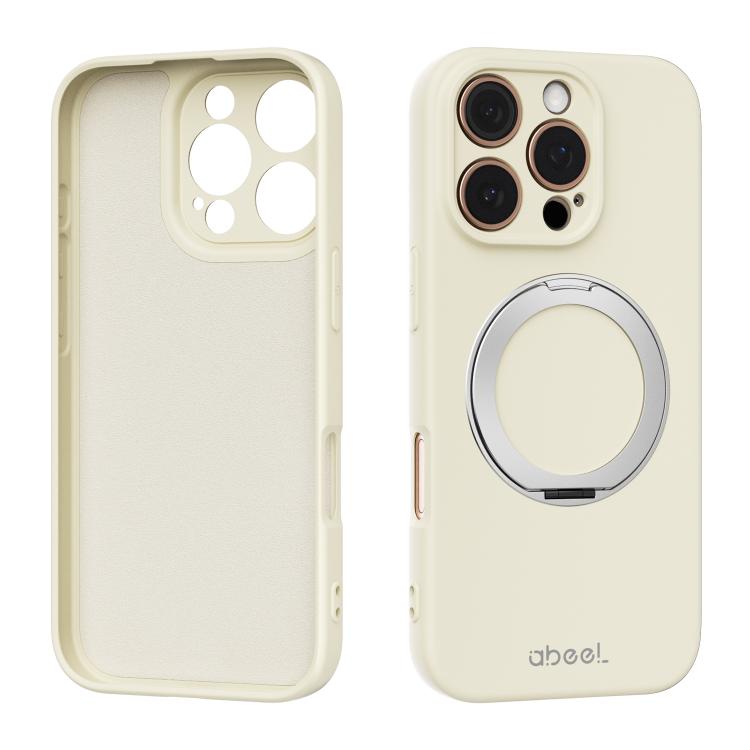 ABEEL Skin-friendly Feel Magnetic Liquid Silicone Phone Case with Holder, For iPhone 17 Pro Max, For iPhone 17 Pro, For iPhone 17, For iPhone 16 Pro Max