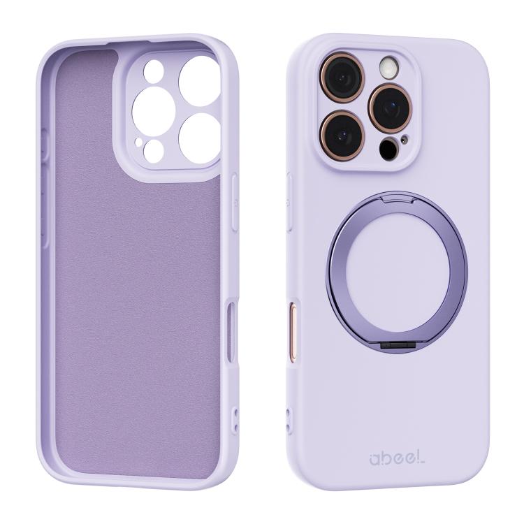 ABEEL Skin-friendly Feel Magnetic Liquid Silicone Phone Case with Holder, For iPhone 17 Pro Max, For iPhone 17 Pro, For iPhone 17, For iPhone 16 Pro Max
